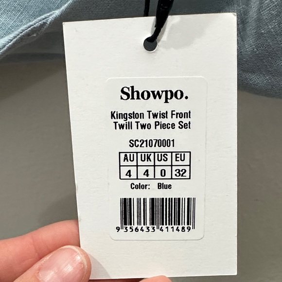 Showpo Kingston Twist Front top cotton light blue size 0 - Picture 4 of 5
